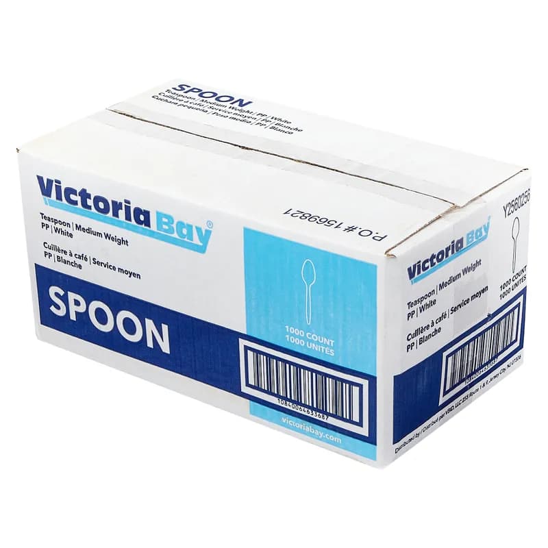 Victoria Bay Teaspoon PP White Medium Weight Unwrapped 1000/Case