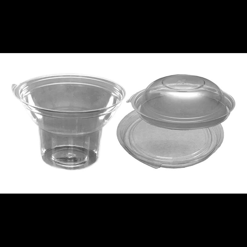 Parfait Dessert Container Base & Lid Combo With Dome Lid 10 OZ PET Clear Round 150/Case