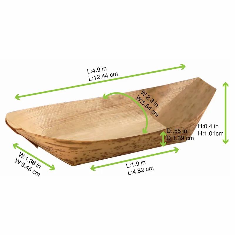 Boat Bowl 2 OZ Bamboo Leaf Natural 100 Count/Pack 10 Packs/Case 1000 Count/Case