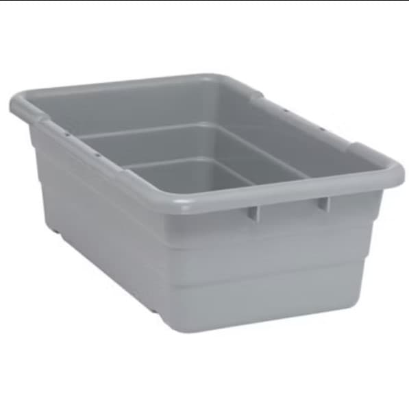 Storage Tote 25X15.5X8.75 IN Gray PP Molded Stackable 1/Each