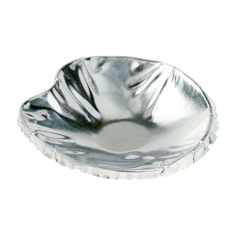 Clam Serving Shell Small (SM) Aluminum Silver 250 Count/Pack 8 Packs/Case 2000 Count/Case