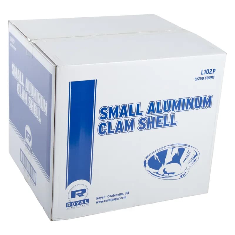 Clam Serving Shell Small (SM) Aluminum Silver 250 Count/Pack 8 Packs/Case 2000 Count/Case