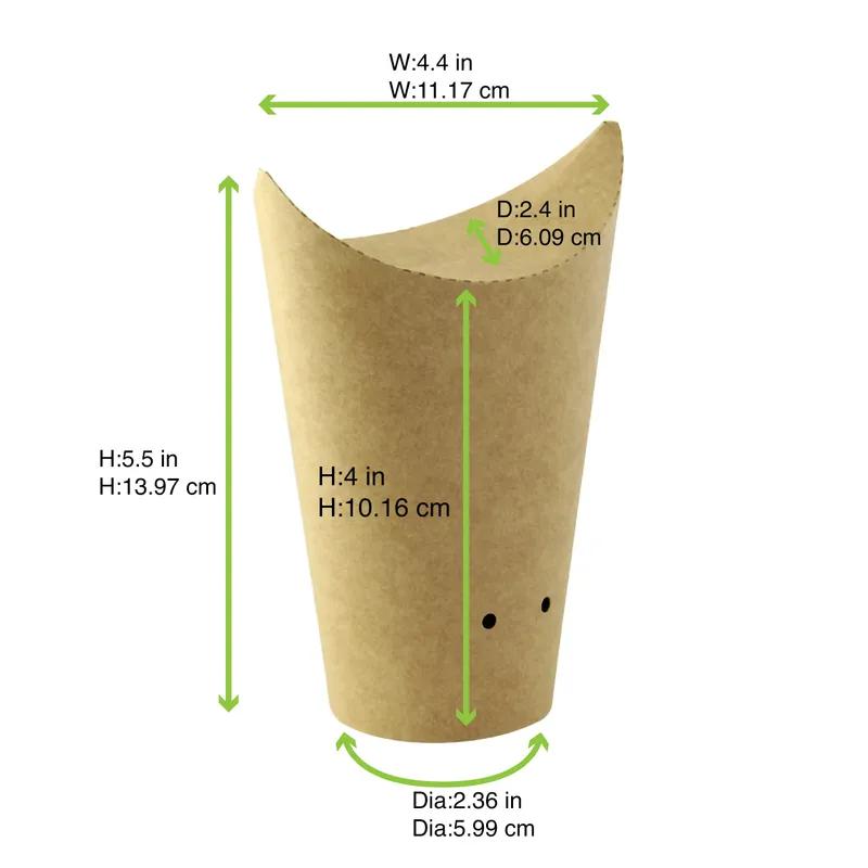 Snack Cup & Scoop 2.36X5.5 IN Paper Kraft Round Grease Resistant 50 Count/Pack 20 Packs/Case 1000 Count/Case