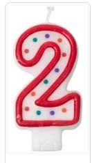 Number Candle #2 12/Pack