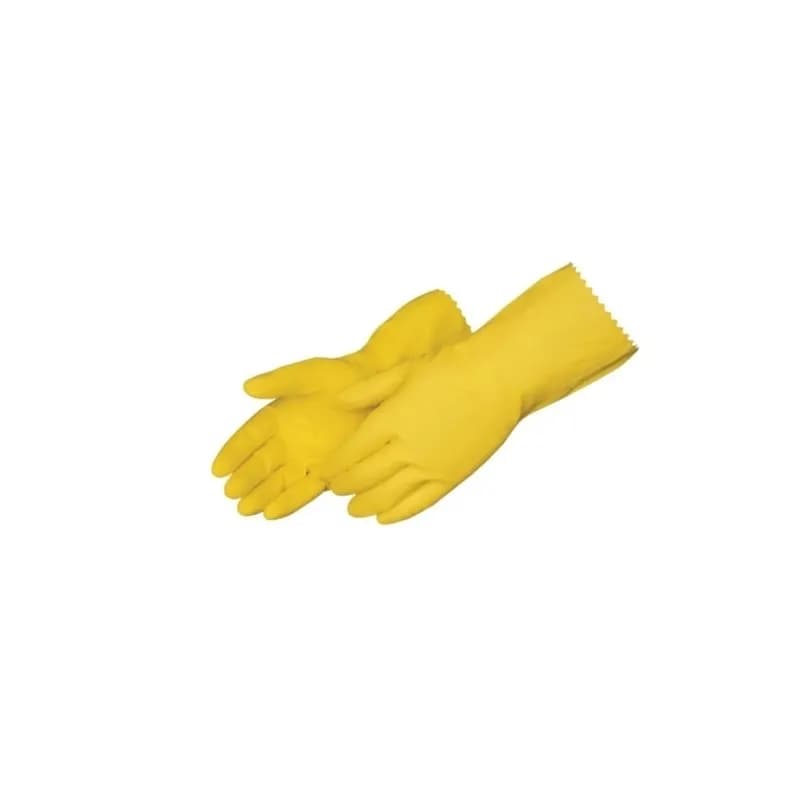 Gloves XL Yellow Latex Flock Lined Embossed Diamond Grip 12 Pairs/Case