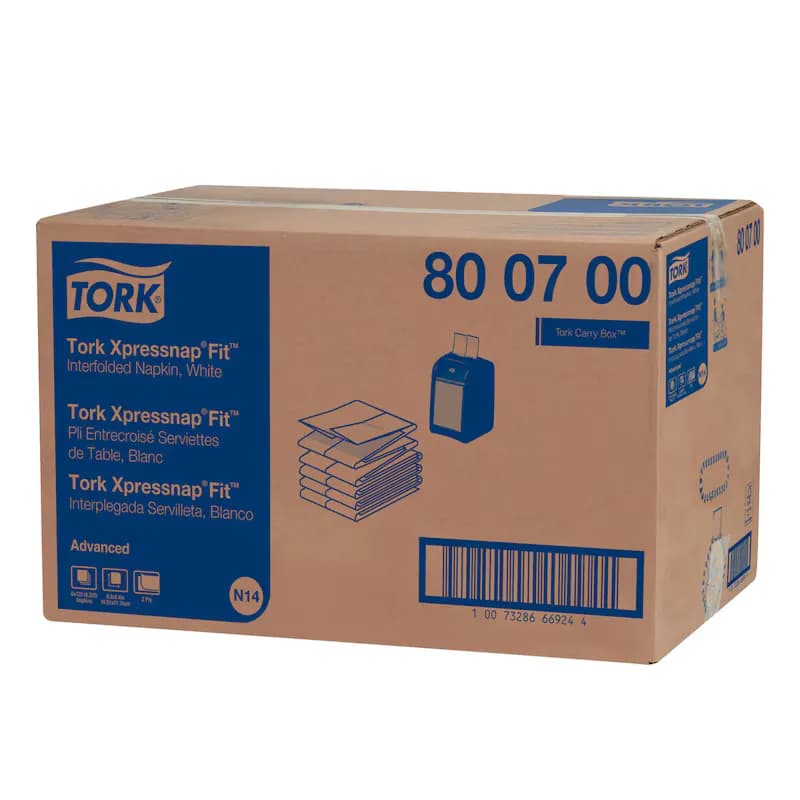 Tork Xpressnap Fit® Dispenser Napkins White Paper 2PLY Multifold Z Advanced 4320/Case