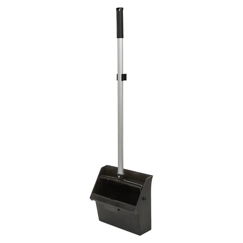 Lobby Dust Pan 10.75X11.75 IN 40IN Black Silver Plastic Aluminum With Clip Swivel Head 1/Each