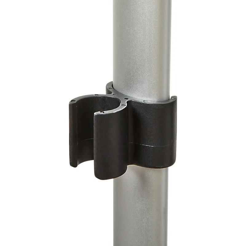 Lobby Dust Pan 10.75X11.75 IN 40IN Black Silver Plastic Aluminum With Clip Swivel Head 1/Each