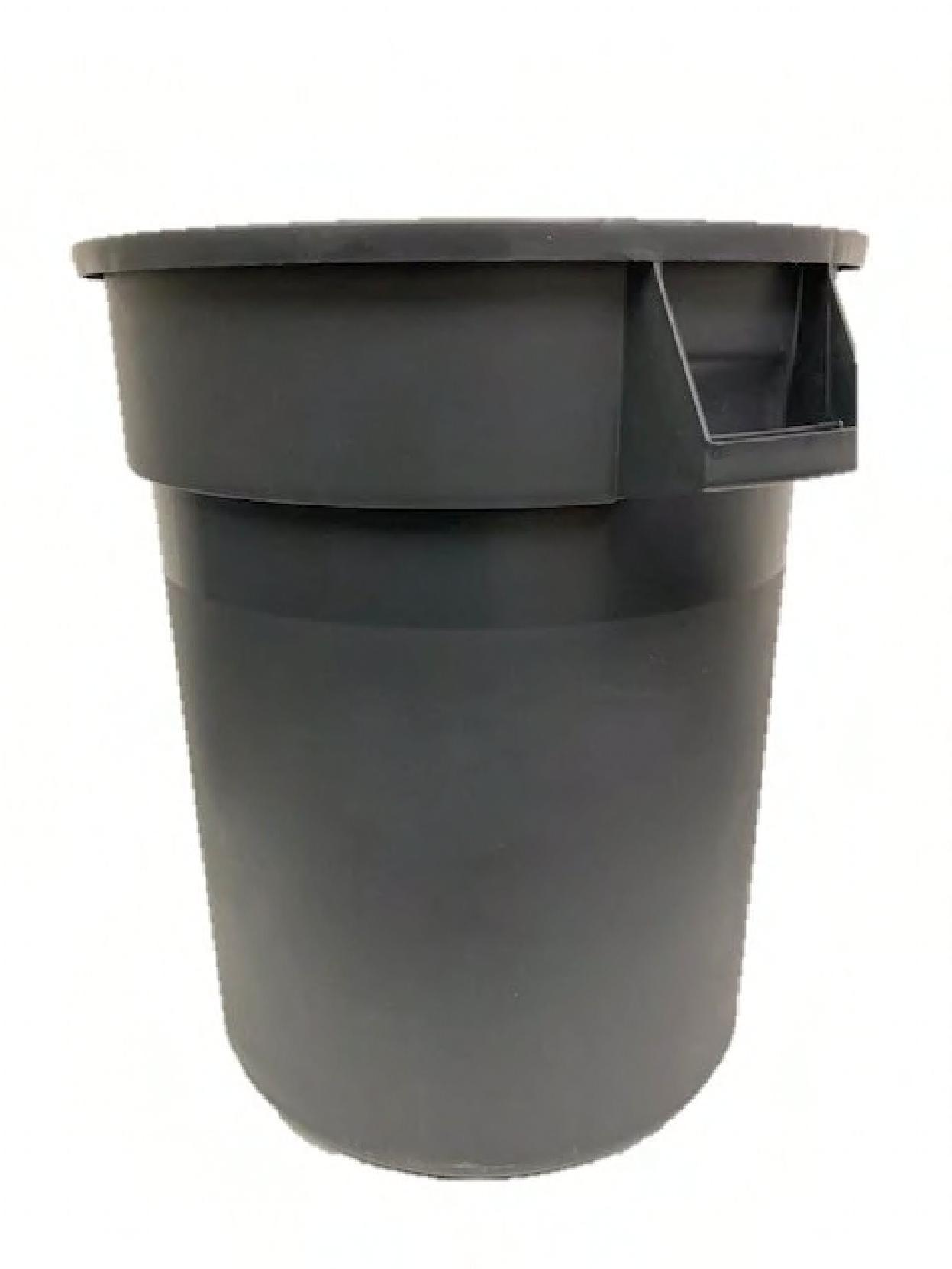 Trash Can 55 GAL Gray Plastic High Impact Heavy Duty 1/Each