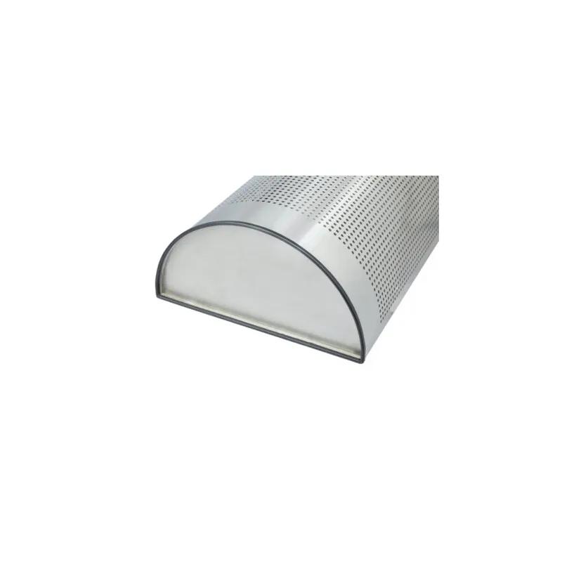 Trash Can 8.98X17.99X32.01 IN 12 GAL Black Half Round Stainless Steel Perforated 1/Each