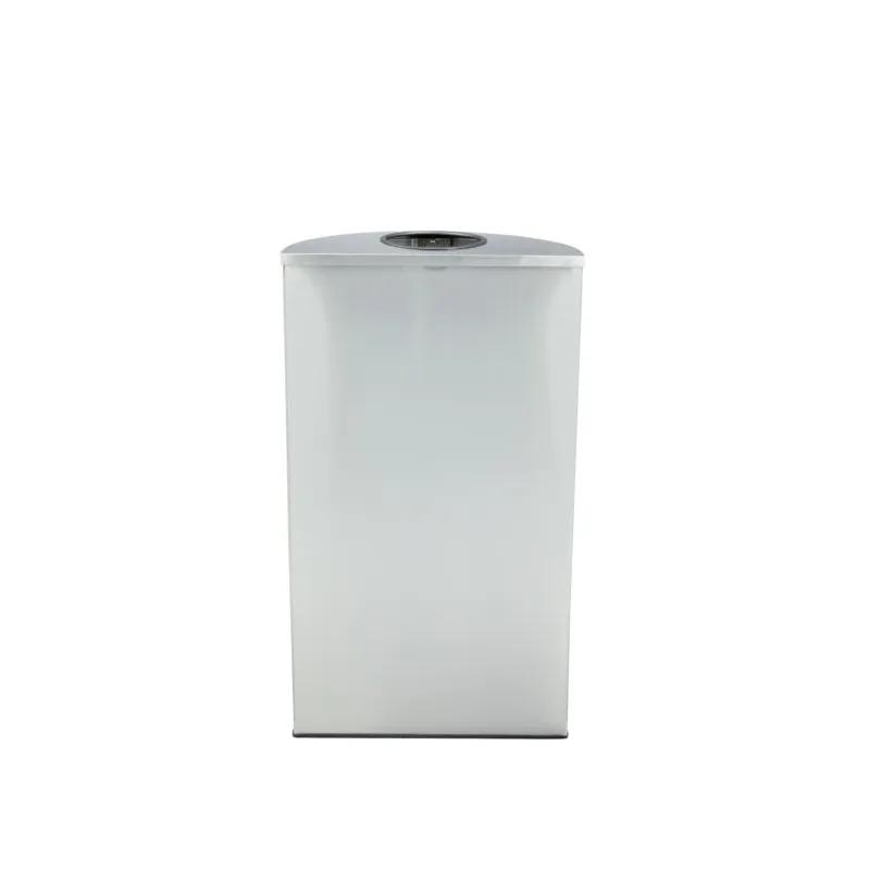Trash Can 8.98X17.99X32.01 IN 12 GAL Black Half Round Stainless Steel Perforated 1/Each
