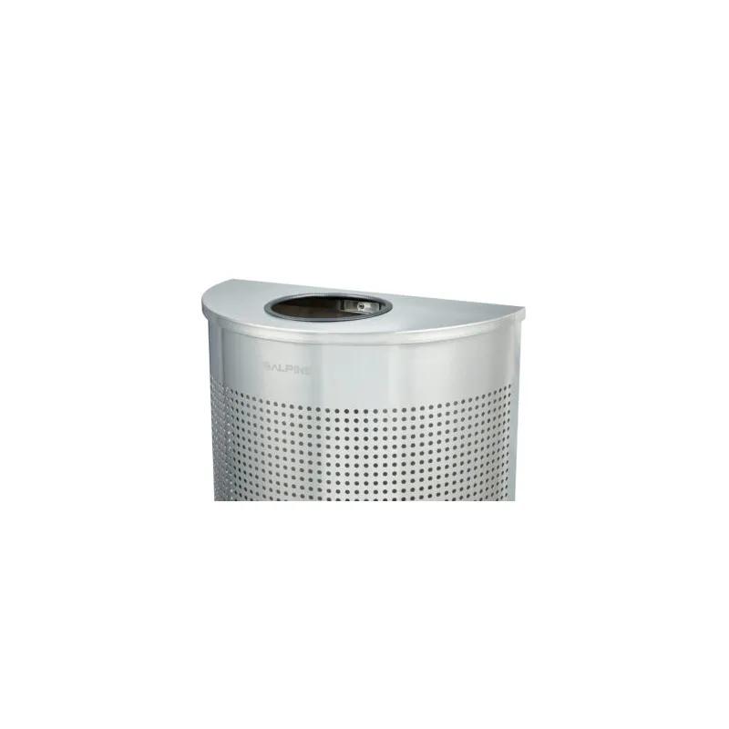 Trash Can 8.98X17.99X32.01 IN 12 GAL Black Half Round Stainless Steel Perforated 1/Each