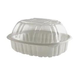 Roaster Container & Lid Combo With Dome Lid Large (LG) PP White Clear Unhinged Anti-Fog Leak Resistant 170/Case