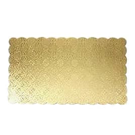 Cake Board 1/2 Size 18.75X13.75 IN Corrugated Paperboard Gold Rectangle Scalloped Double Wall 25/Case