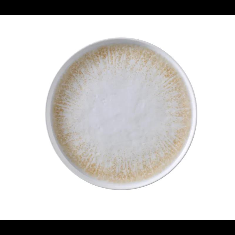 Optimum Plate 10 IN Melamine White Brown Round Upright 24/Case