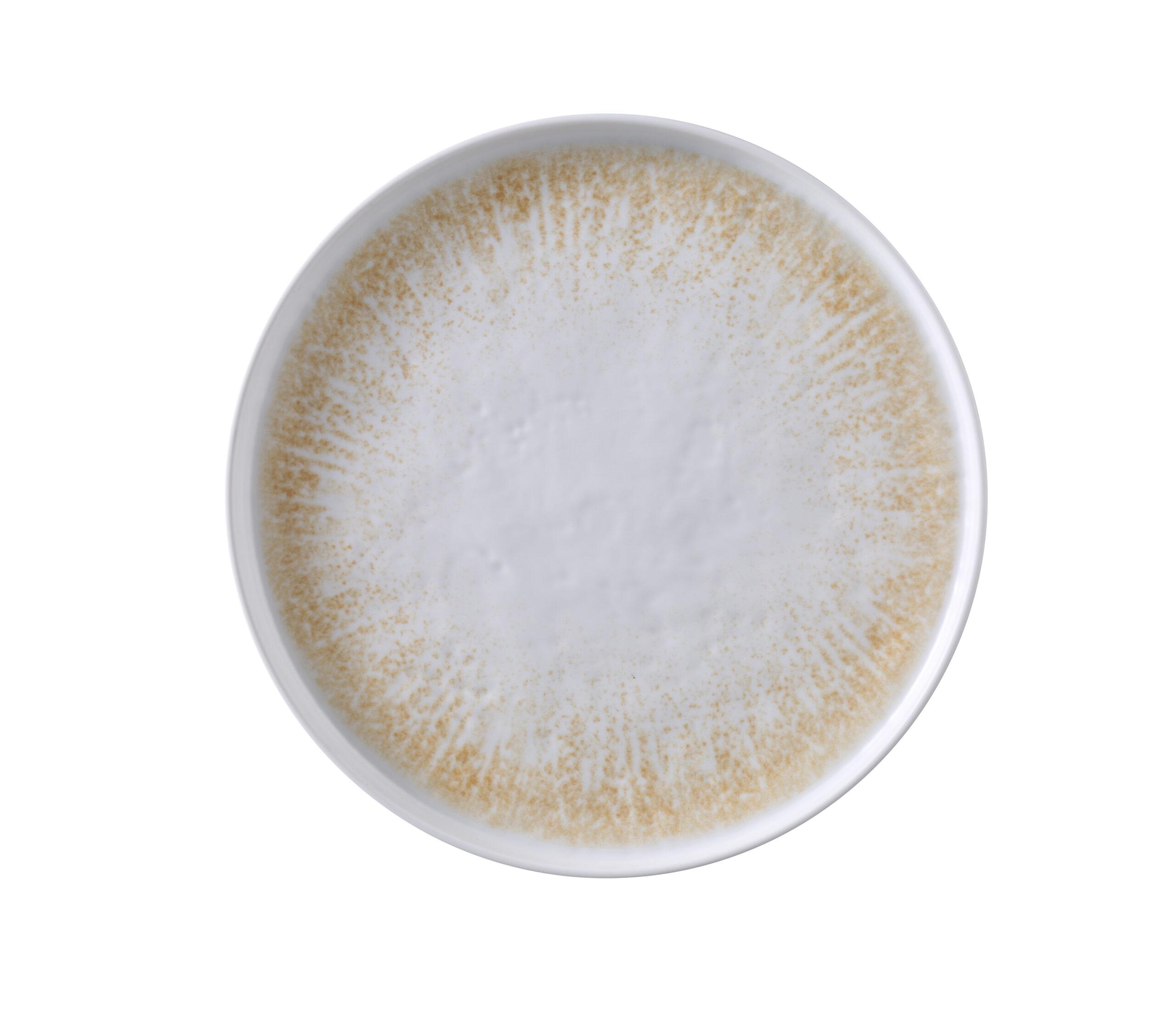 Optimum Plate 10 IN Melamine White Brown Round Upright 24/Case