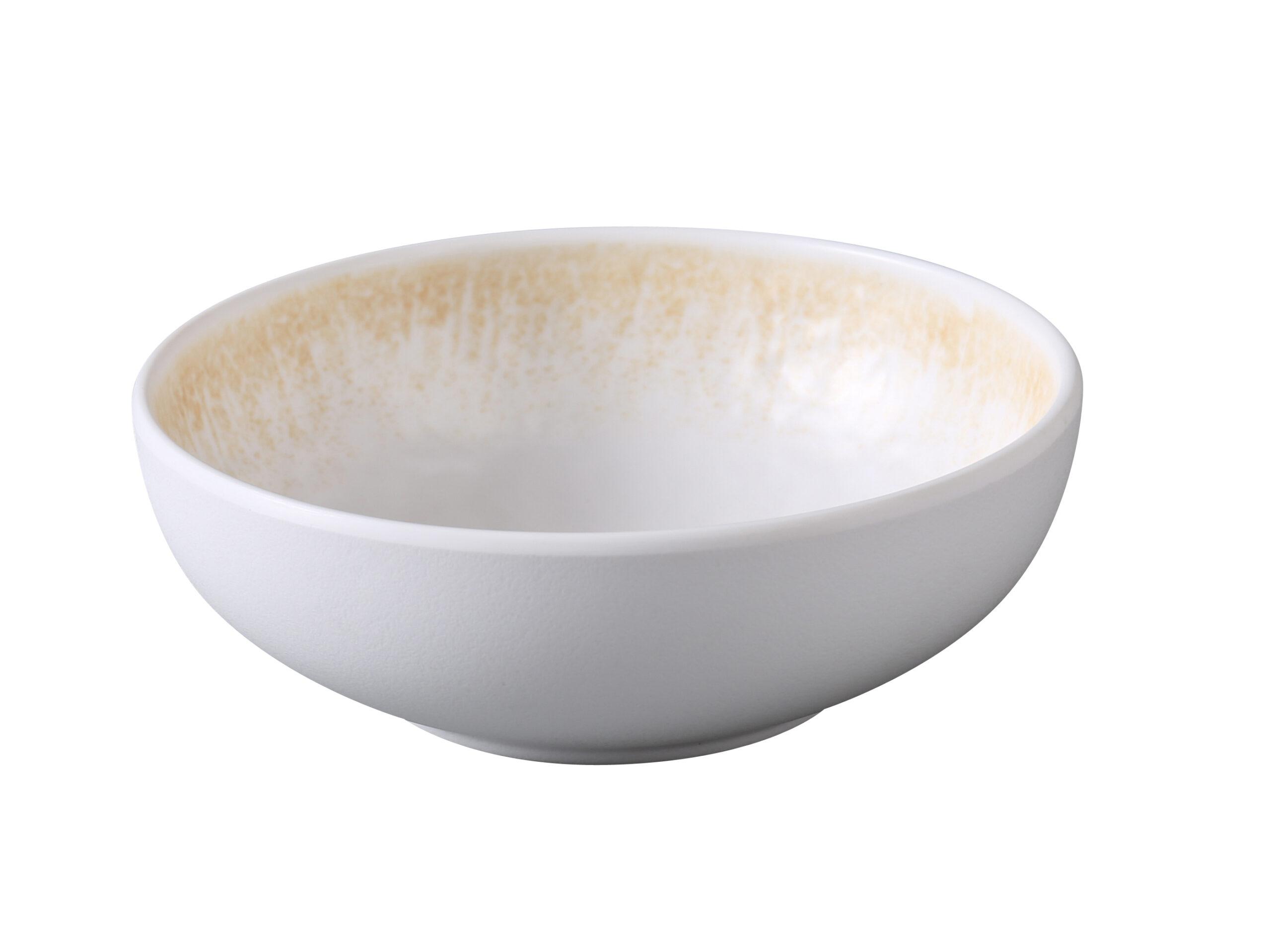 Optimum Rice Bowl 4.625 IN 7 OZ Melamine White Brown 48/Case