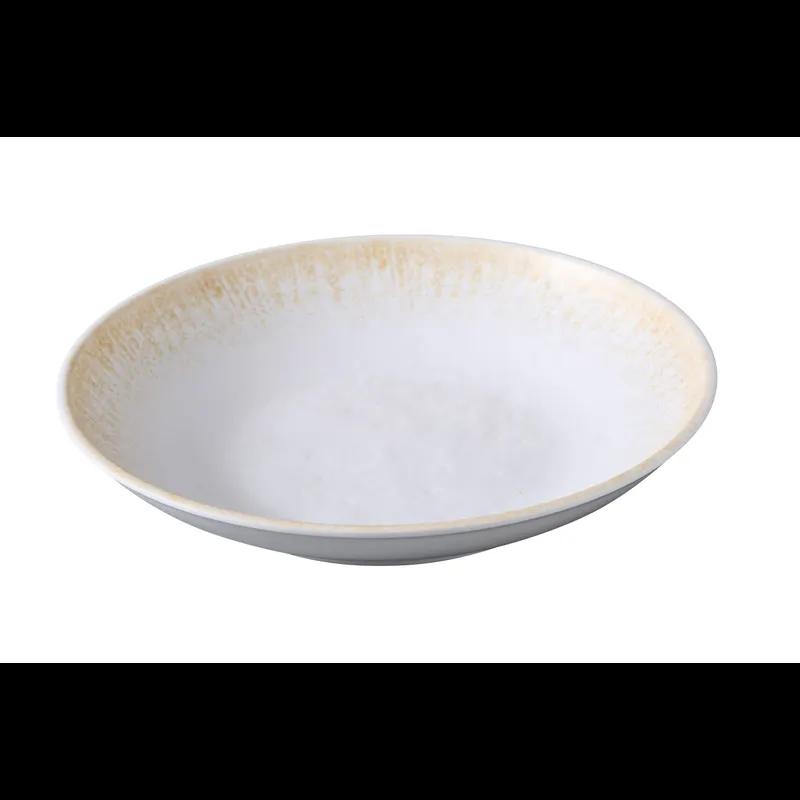 Optimum Pasta & Salad Bowl 10.25 IN 42 OZ Melamine White Brown Round 24/Case