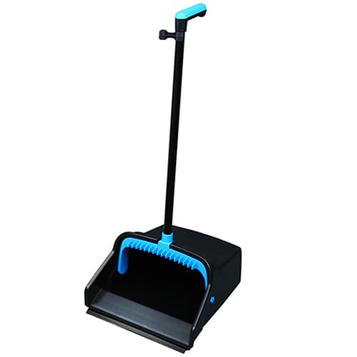 Impact® Lobby Dust Pan 14 IN 0.5 GAL Black Blue PVC Wet & Dry Locking Handle Cleaning Teeth Rear Wheels 6/Case