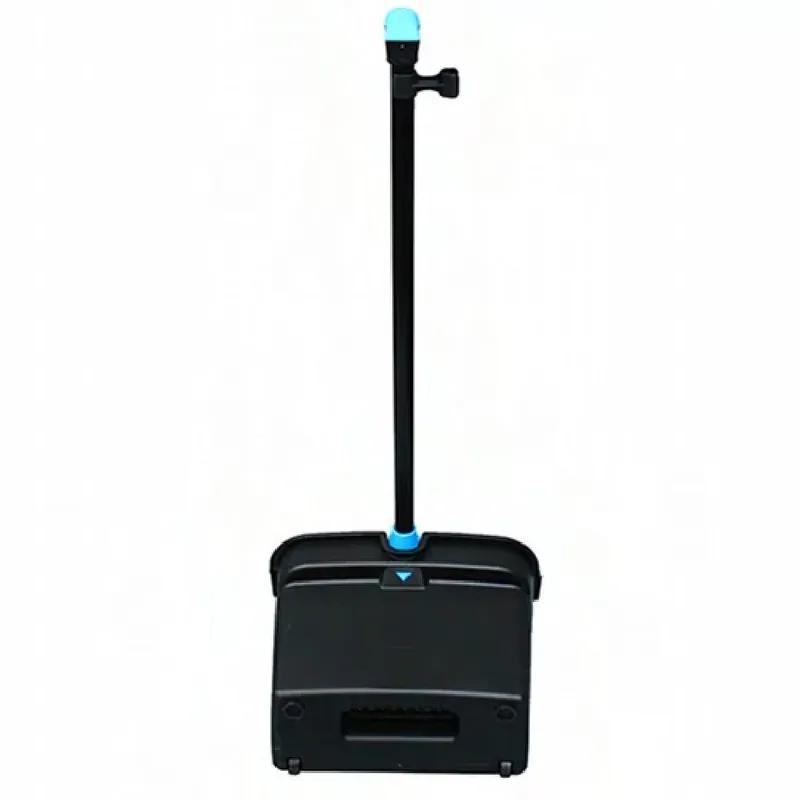 Impact® Lobby Dust Pan 14 IN 0.5 GAL Black Blue PVC Wet & Dry Locking Handle Cleaning Teeth Rear Wheels 6/Case