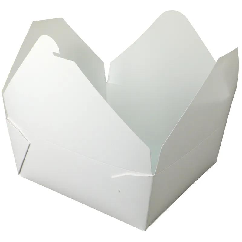 Bio-Pak® Take-Out Box Fold-Top 9.375X9.375X3.5 IN Paper White Square 120/Case