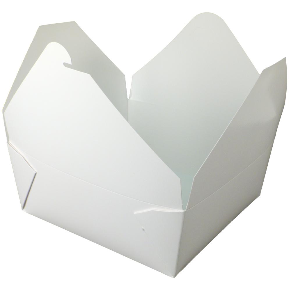 Bio-Pak® Take-Out Box Fold-Top 9.375X9.375X3.5 IN Paper White Square 120/Case