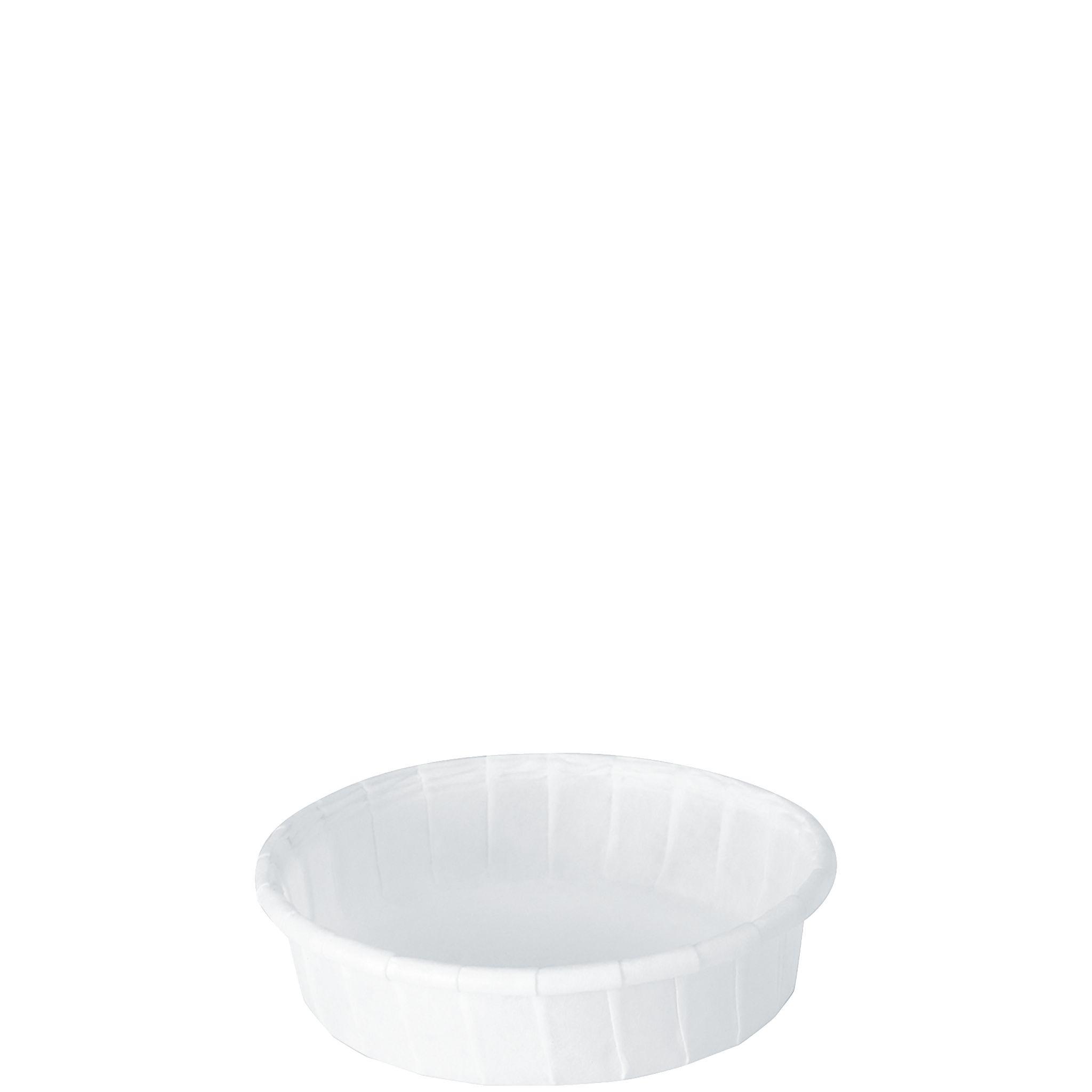 Solo® Souffle & Portion Cup 1 OZ Treated Paper White Round 250 Count/Pack 20 Packs/Case 5000 Count/Case