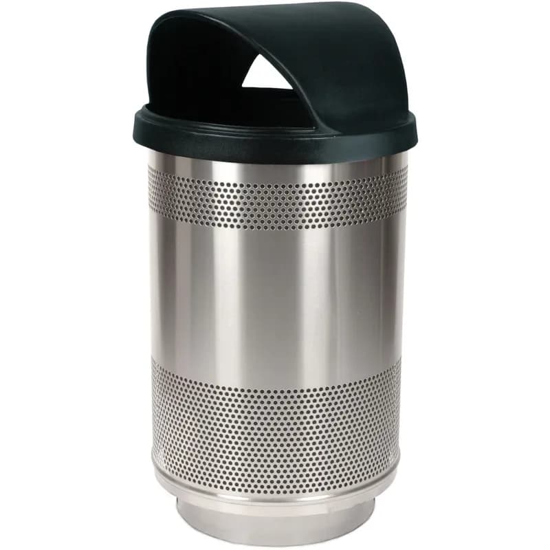 Trash Can 49X23.5 IN 55 GAL Stainless Steel Outdoor Hood Top Standard 1/Each