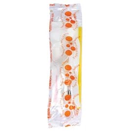 WNA 8PC Cutlery Kit Orange With Napkin,Flex Straw,Fork,Knife,Pepper,Soup Spoon,Sugar Substitute,Teaspoon 250/Case