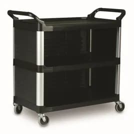 Utility Cart 40.63X20.00X37.80 IN 300 LB Black Gray Resin With Enclosed End Panels On 3 Sides 4 IN TPR Caster 1/Each