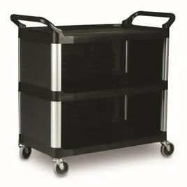 Utility Cart 40.63X20.00X37.80 IN 300 LB Black Gray Resin With Enclosed End Panels On 3 Sides 4 IN TPR Caster 1/Each