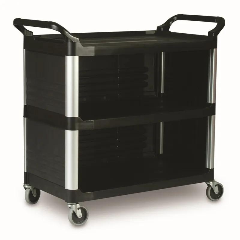 Utility Cart 40.63X20.00X37.80 IN 300 LB Black Gray Resin With Enclosed End Panels On 3 Sides 4 IN TPR Caster 1/Each
