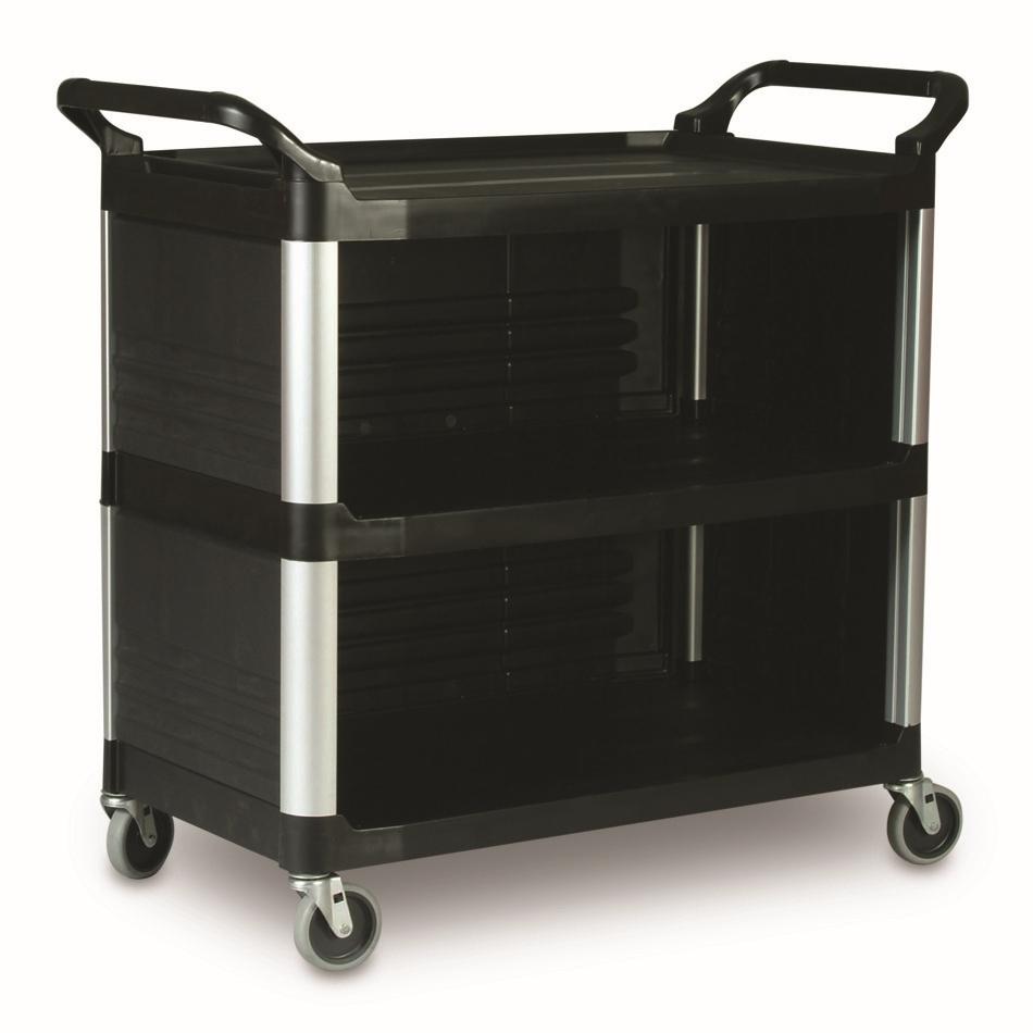 Utility Cart 40.63X20.00X37.80 IN 300 LB Black Gray Resin With Enclosed End Panels On 3 Sides 4 IN TPR Caster 1/Each