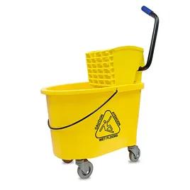 Mop Bucket & Wringer 26 QT Plastic Yellow Combo Single-Cavity 1/Each