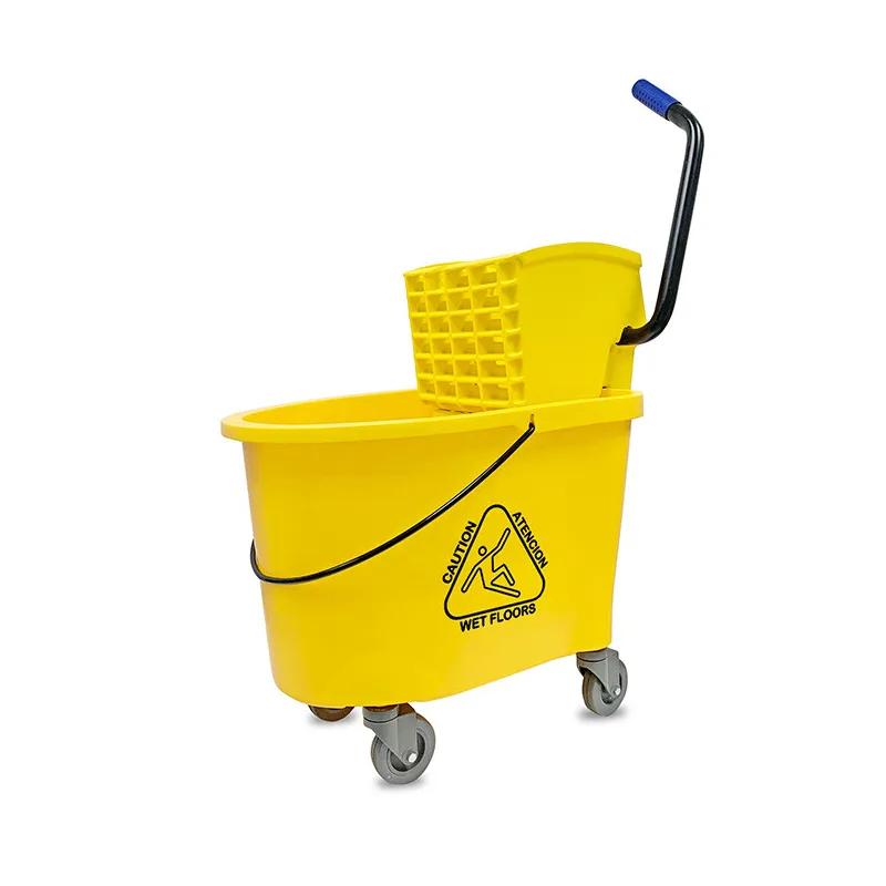 Mop Bucket & Wringer 26 QT Plastic Yellow Combo Single-Cavity 1/Each