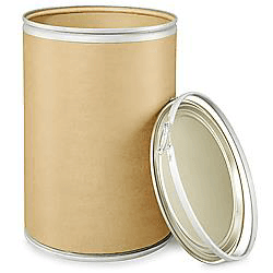 Drum 30 GAL Brown Cylinder Fiber Open Head With Lock Ring 10 Count/Skid