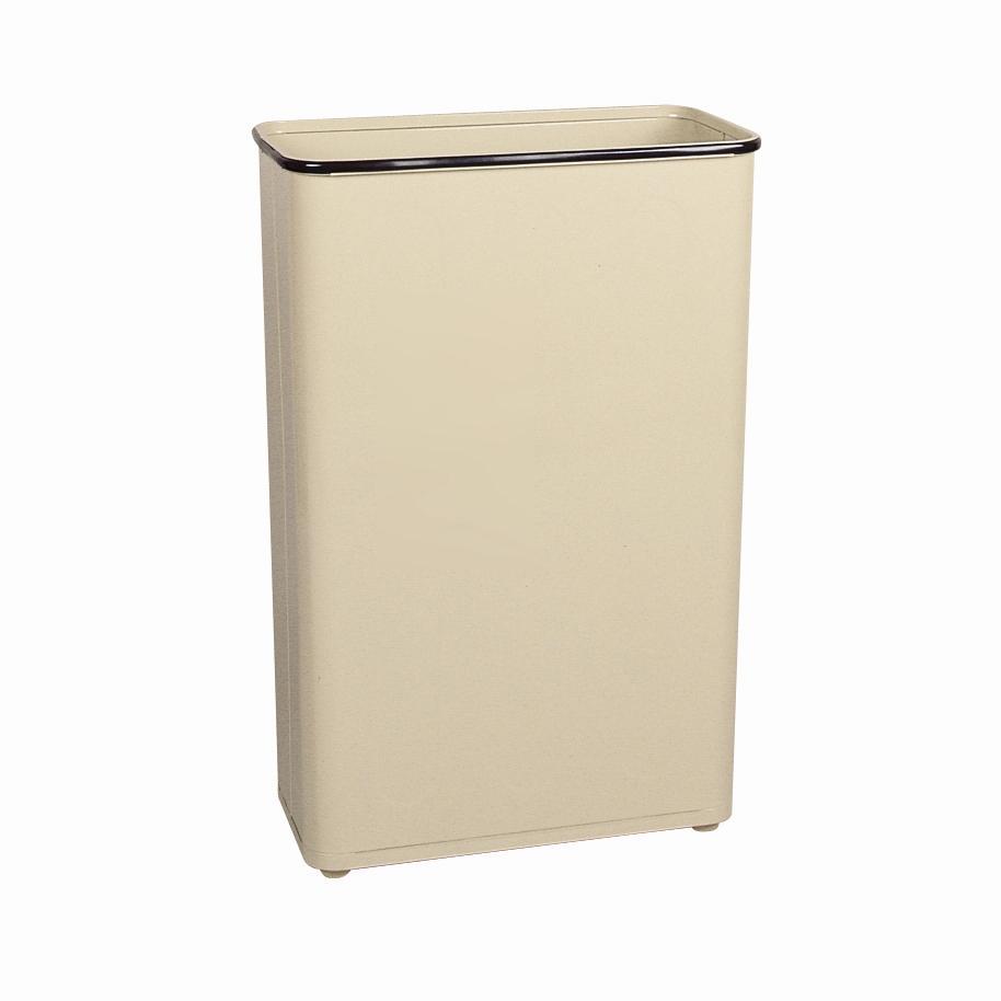 Trash Can 11X20.75X30 IN 24 GAL Almond Rectangle Steel 1/Each