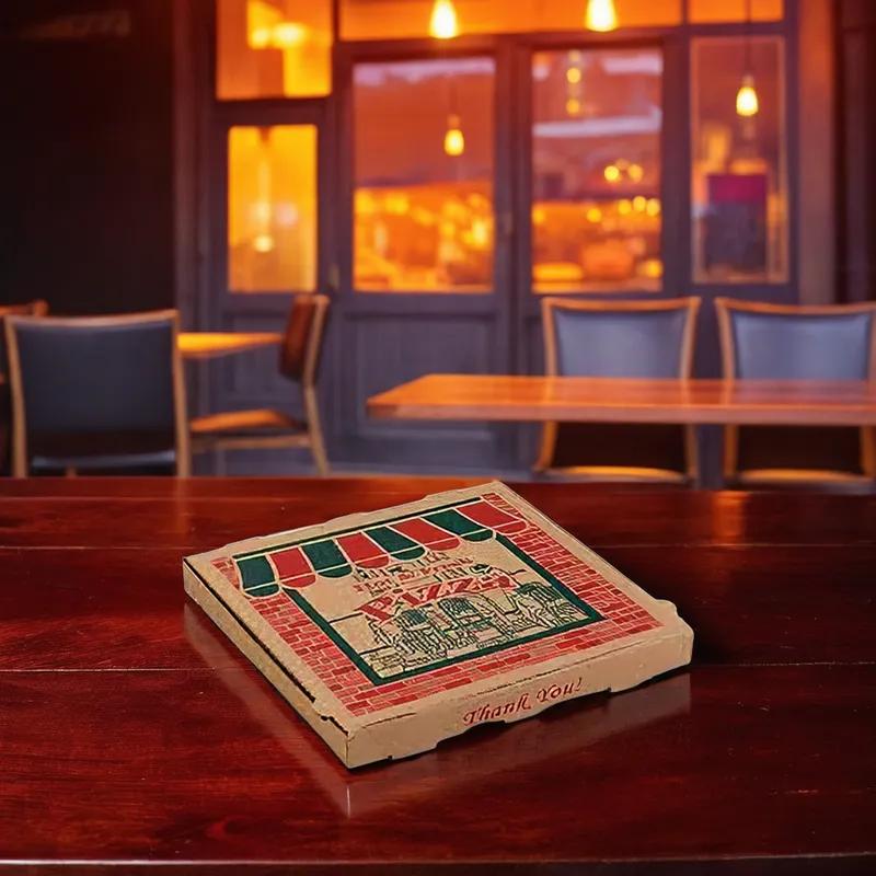 Pizza Box 10 IN Corrugated Cardboard Kraft Stock Print 50/Bundle