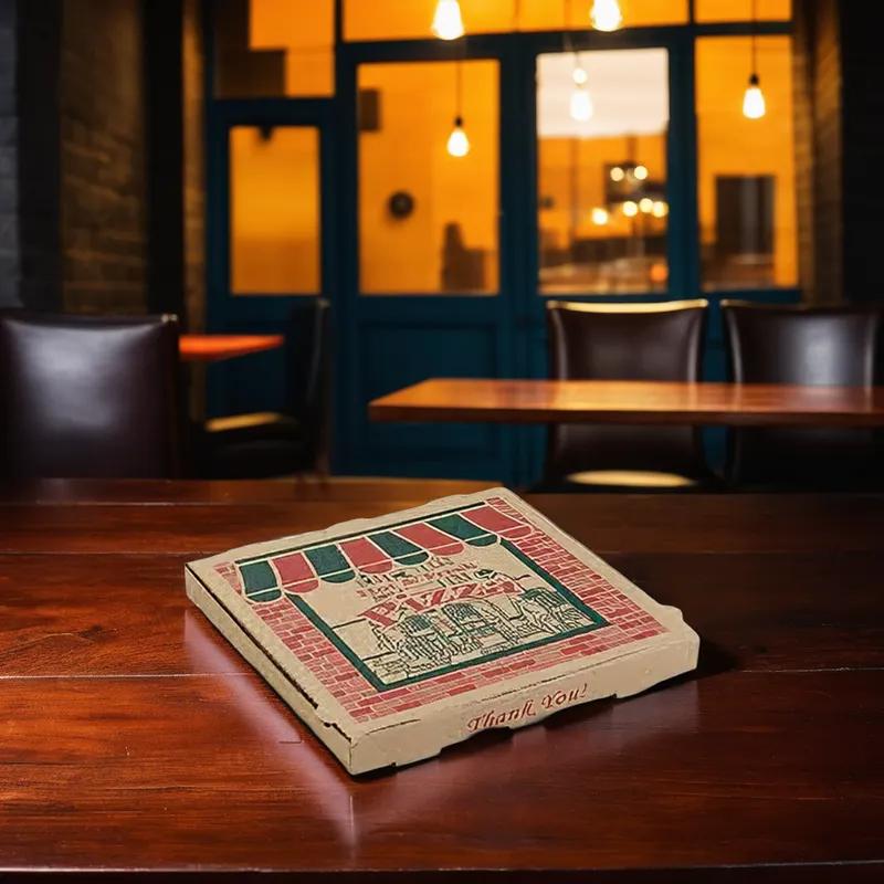 Pizza Box 10 IN Corrugated Cardboard Kraft Stock Print 50/Bundle