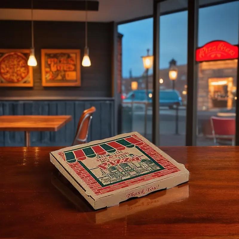 Pizza Box 10 IN Corrugated Cardboard Kraft Stock Print 50/Bundle