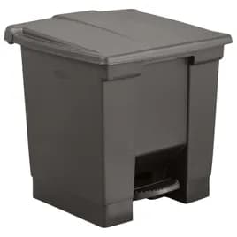 Legacy Trash Can 16.25X15.75X17.13 IN 8 GAL Black Plastic Step-On 1/Each
