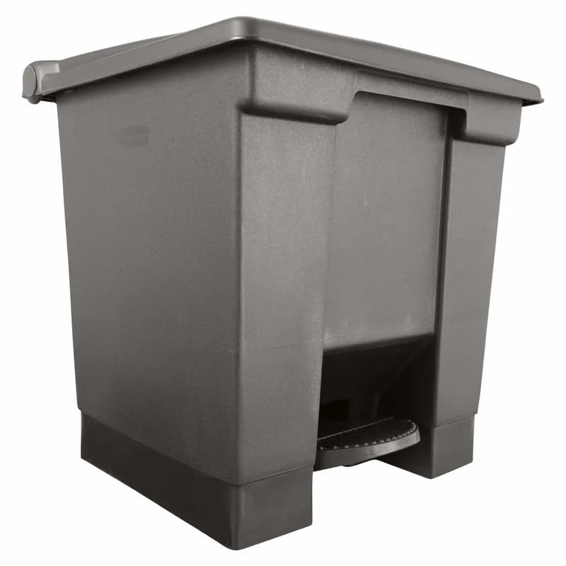 Legacy Trash Can 16.25X15.75X17.13 IN 8 GAL Black Plastic Step-On 1/Each