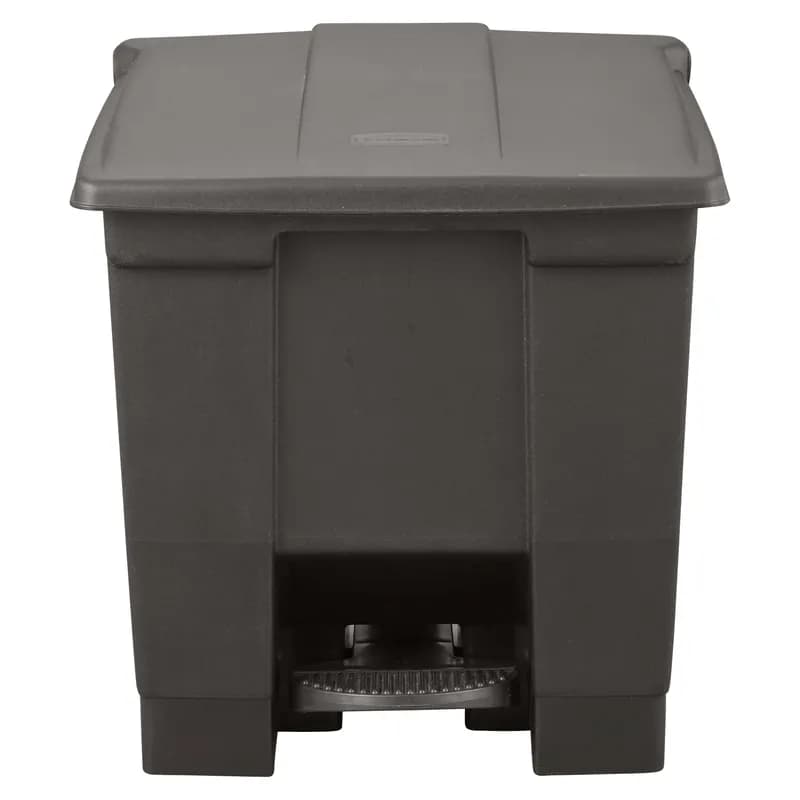 Legacy Trash Can 16.25X15.75X17.13 IN 8 GAL Black Plastic Step-On 1/Each