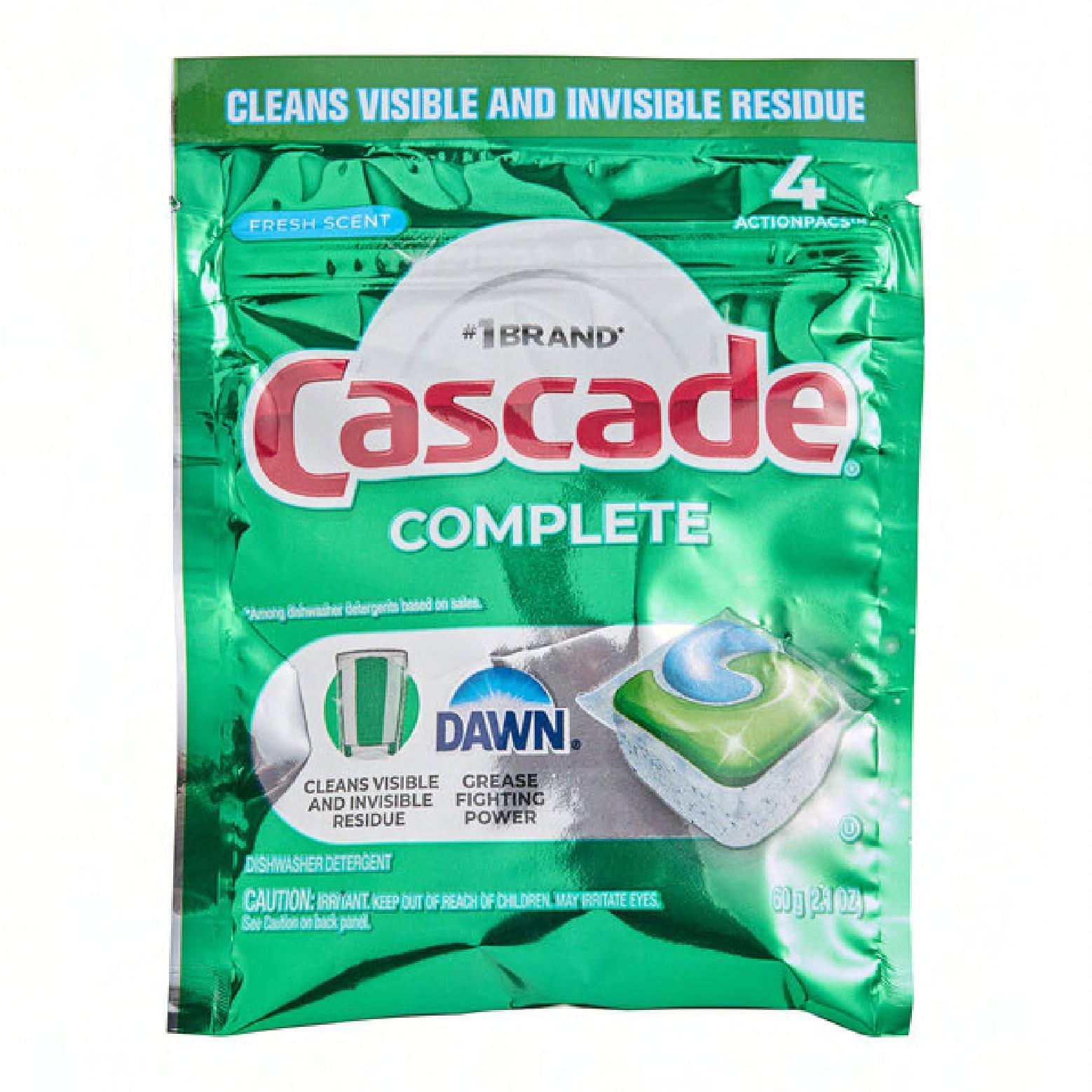 Cascade® ActionPacs Fresh Scent Dishwasher Tabs Complete Pods 30/Case