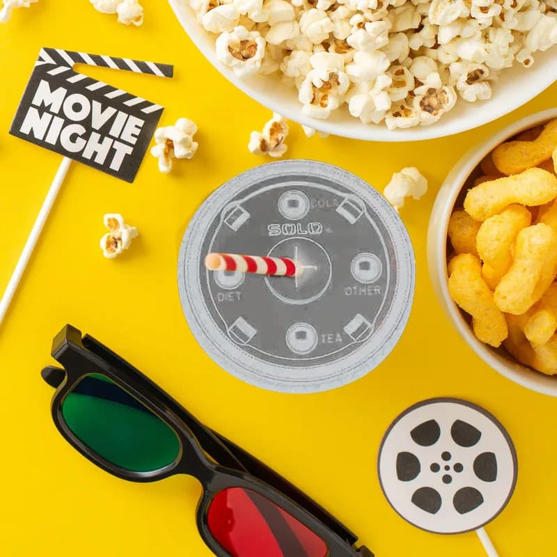 Solo® Lid Flat 4.231X0.41 IN PET Clear For 28-32 OZ Cold Cup Identification With Hole 50 Count/Pack 12 Packs/Case