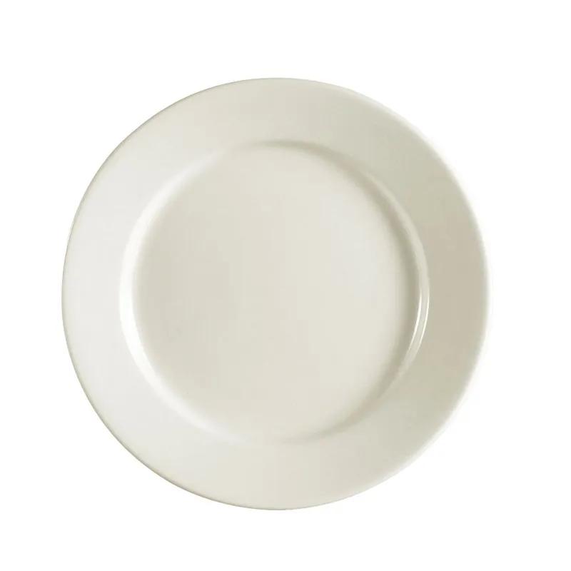 Plate 6.5 IN Stoneware American White Round Rolled Edge Dishwasher Safe Dual Ovenable 36/Case