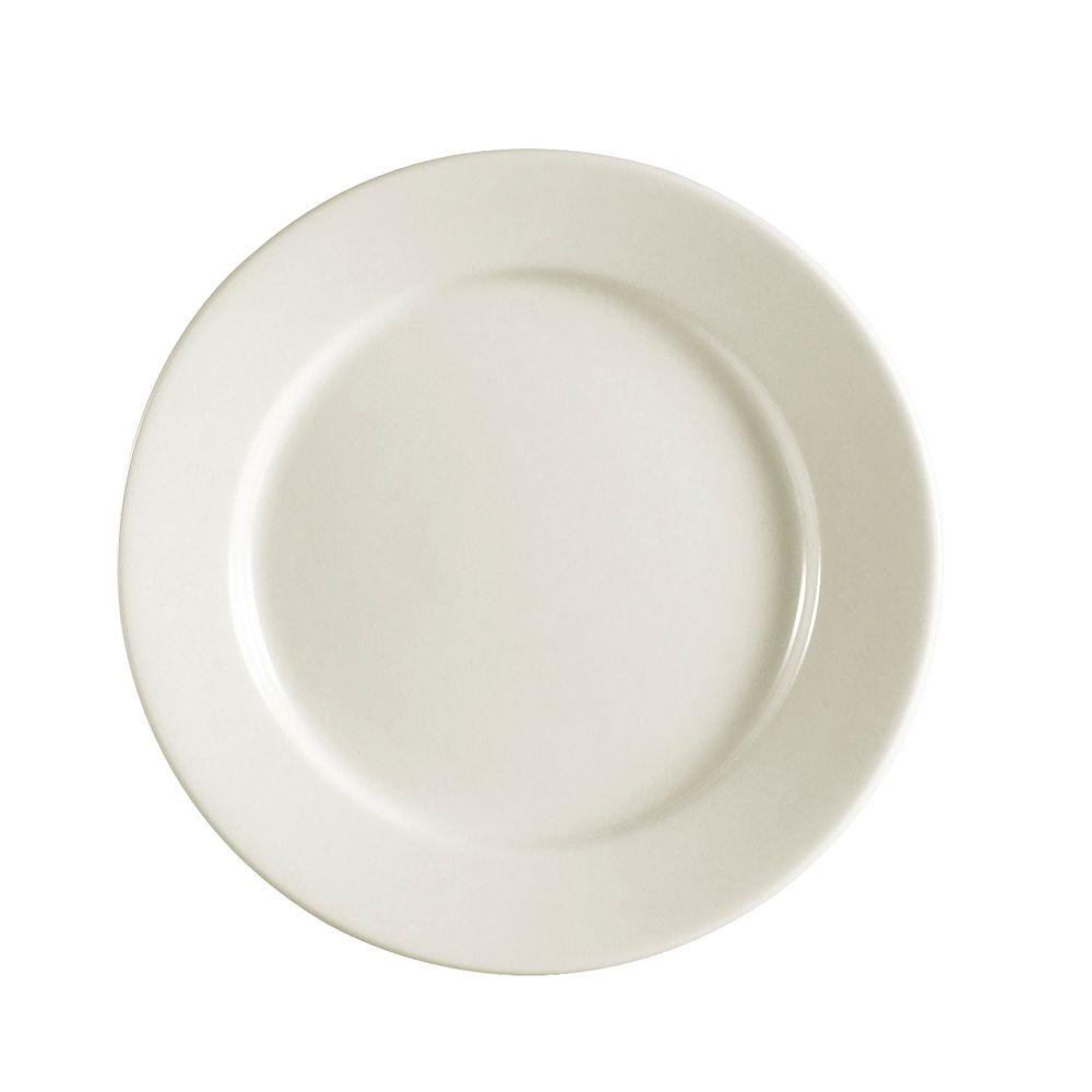 Plate 6.5 IN Stoneware American White Round Rolled Edge Dishwasher Safe Dual Ovenable 36/Case