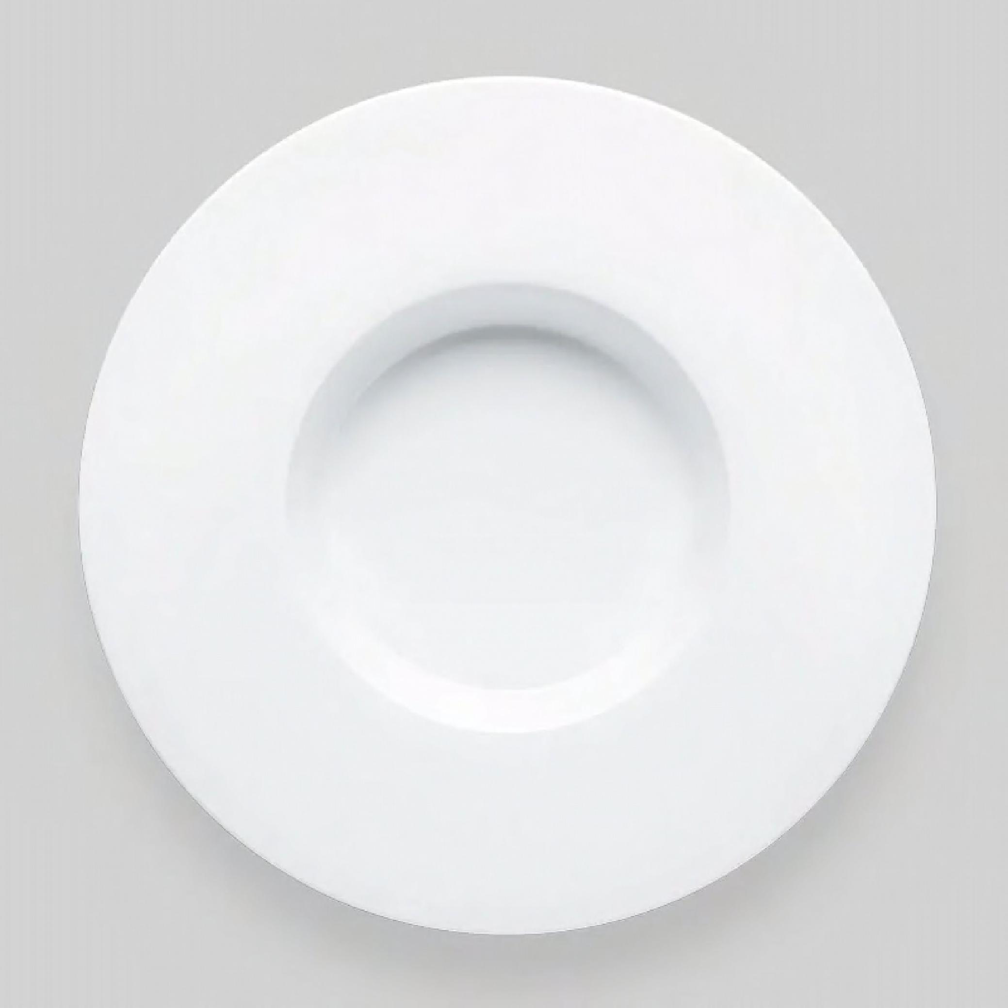 Pasta Plate 11 IN Porcelain White Round Super Wide Rim Dishwasher Safe 12 Count/Case