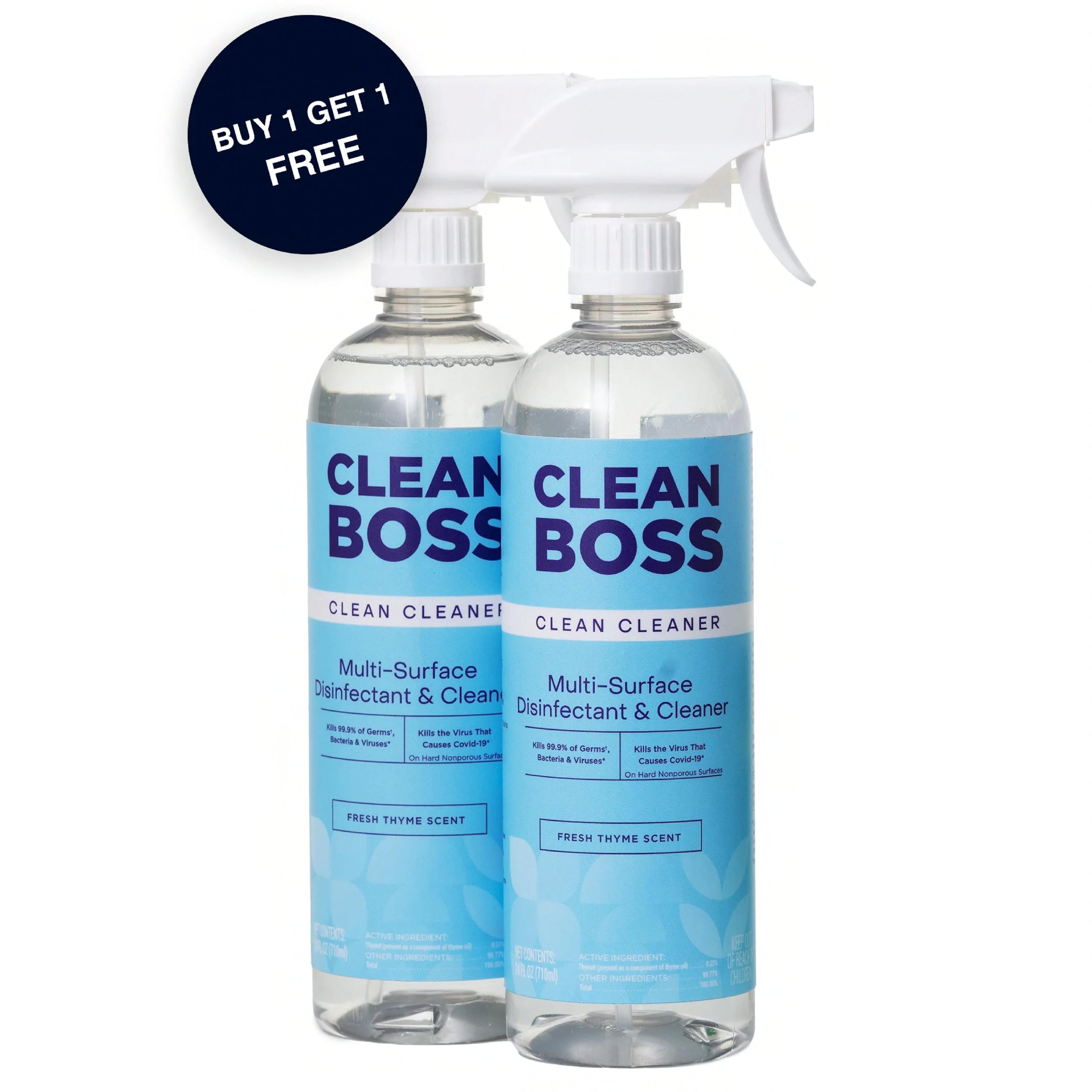 CleanBoss Fresh Thyme Disinfectant 24 OZ Multi Surface Botanical 12/Case