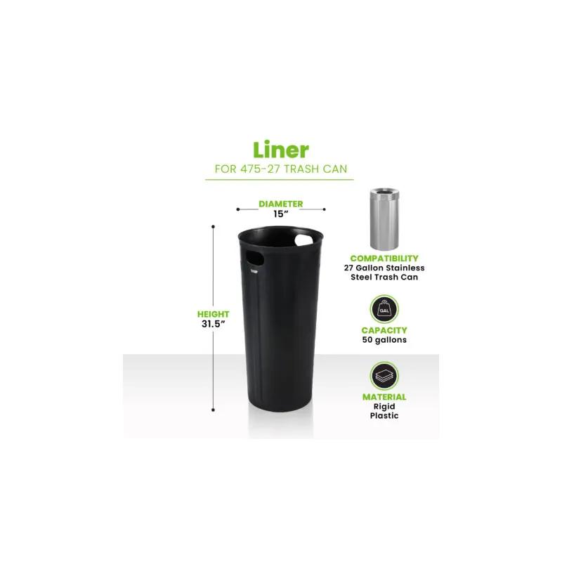 Rigid Liner 27 GAL Plastic With Handles For Steel Trash Can 1/Each